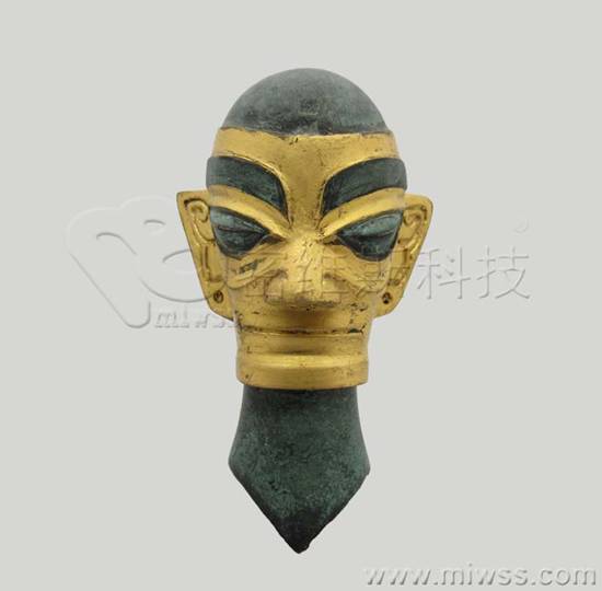 三星堆文物鎏金人面3
